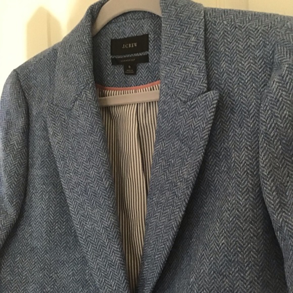 J Crew Wool Herringbone Somerset Blazer Size 8 - Picture 3 of 6